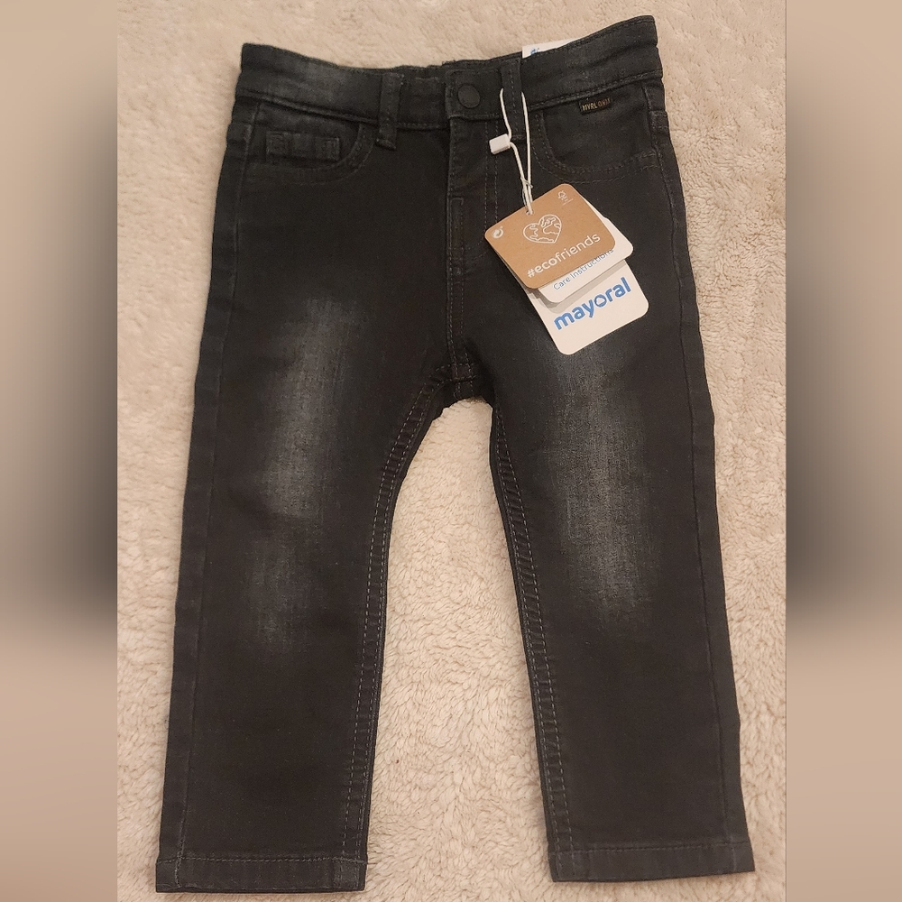 Mayoral Black Skinny Jeans 12 Months